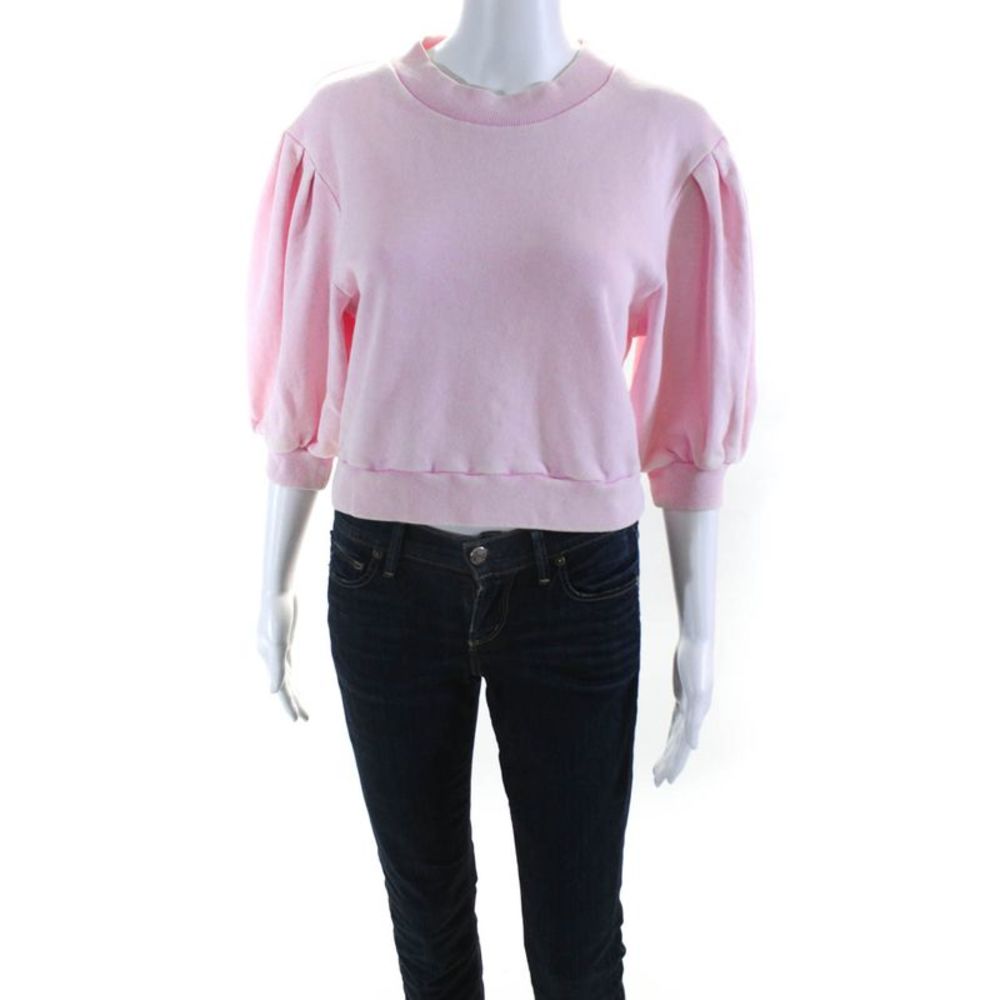 Something Navy Womens Mandi Cropped Sweatshirt Pink Size XS